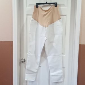 Time and Tru Women's Maternity White Skinny Jeans, 20 (XXL)